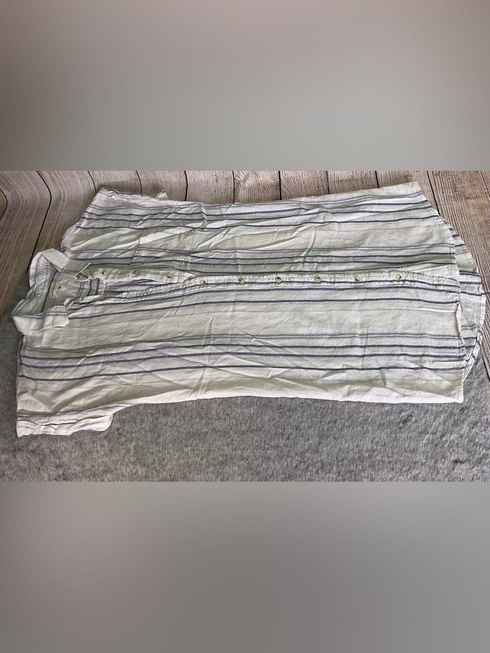 Thread & Supply Linen Blend Striped Button Front Tunic Size M